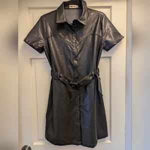 Black vegan Leather Dress NWOT - M
